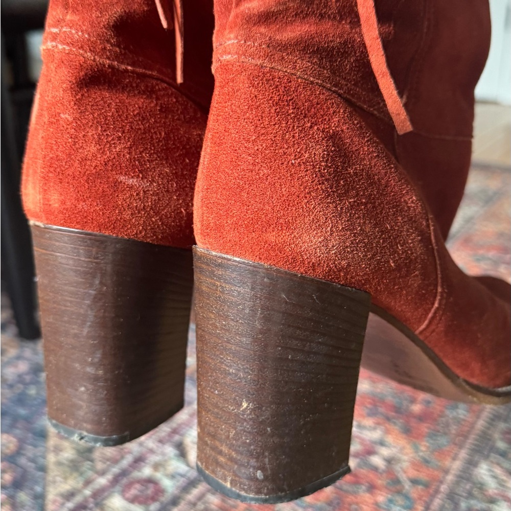 Coach Cory Women's Suede Knee-High Boots - Rust/ burnt orange - Picture 5 of 9